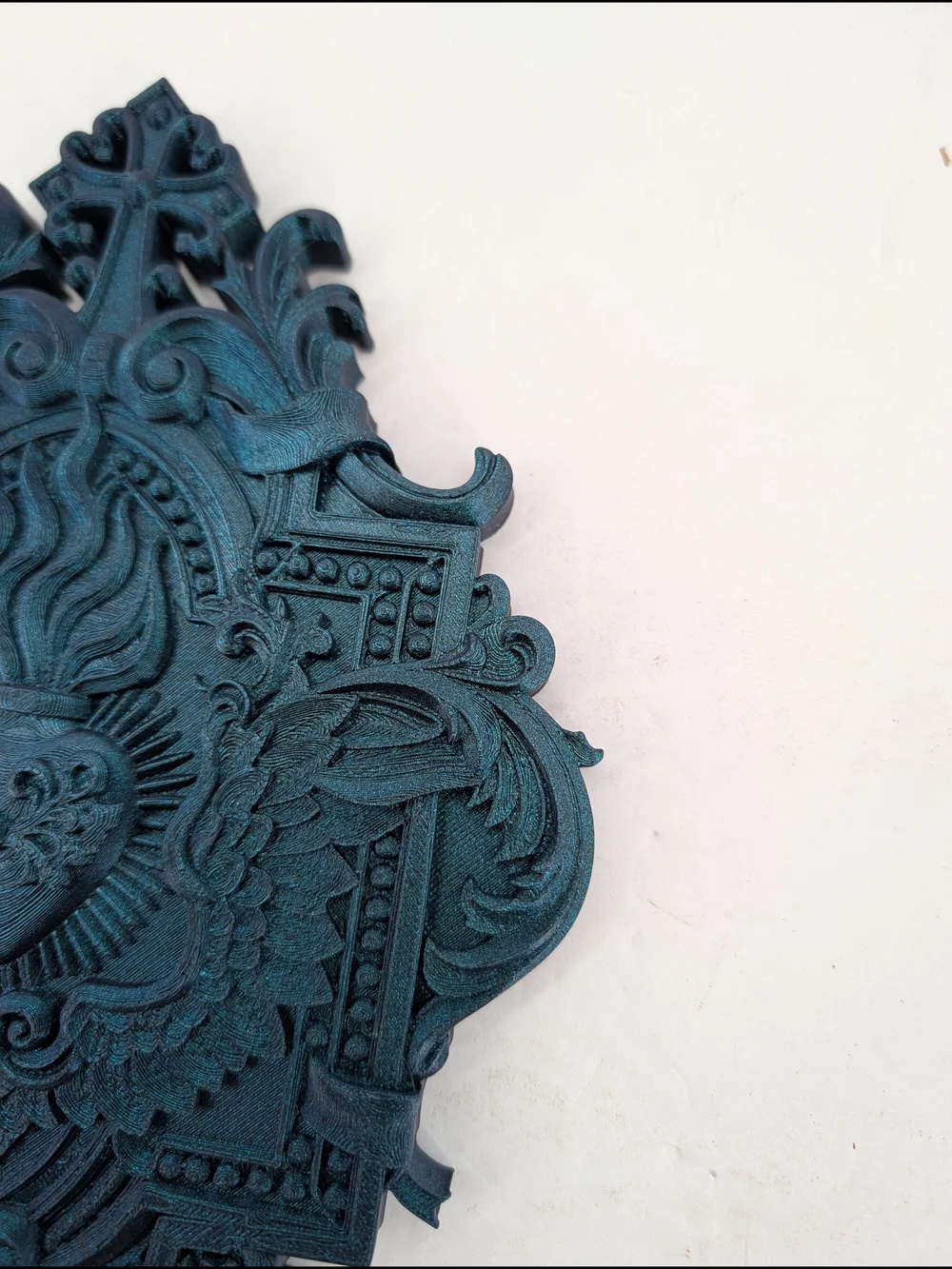 Decorative Teal Sacred Heart Wall Plaque - Home Accents Decor